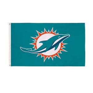 NFL Miami Dolphins 3 x 5 Outdoor Durable House Flag with Grommets | Sport Team Flag & Banner | Indoor Wall Decor Flag - 1 of 4