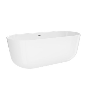 Cesicia 67 in-L  x 30 in-W  x 23 in-H Glossy White Dual Ended Freestanding Soaking Bathtub - 1 of 4