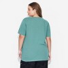 Women's Colorful Floral Short Sleeve Graphic T-Shirt - Green - 2 of 3