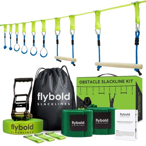 flybold 57ft Tight Rope Slackline Kit with Training Line