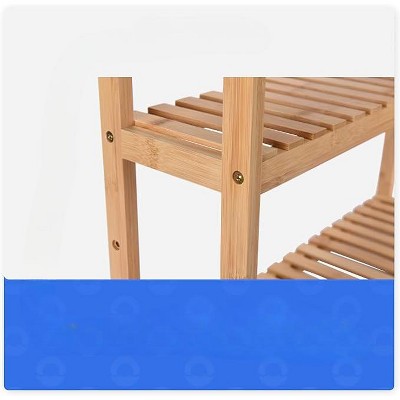 Bamodi Brown Bamboo 3-Tier Multi-Shelves Bathroom Rack