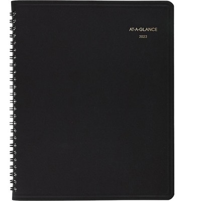 AT-A-GLANCE 2022 7" x 8.75" Daily Appointment Book Black 70-824-05-22