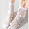 Anna-Kaci 3 Pairs Women's Ruffle Trim Crew Socks Soft Cotton Knit Lightweight Ribbed Texture with Scalloped Edge for Everyday Wear - 2 of 3