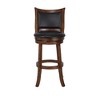 New Classic Furniture, Bristol Wood Swivel Bar Stool with PU Seat in Dark Brown, Brown - 2 of 4