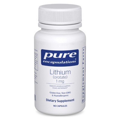 Pure Encapsulations Lithium (Orotate) 1 mg - Support for Calmness and Behavior - 90 Capsules