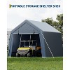 Portable Outdoor Storage Shed with Roll-Up Zipper Door and Versatile Windows,Heavy-Duty Waterproof Garage for Motorcycles,Bikes,Firewood&Garden Tools - 4 of 4
