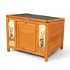 SEVOBAL Pet Crates and Houses Wooden Rabbit Hutch with Door Weatherproof Roof for Outdoor Guinea Pigs Cats Chicks, Orange, 23.62"*18.62"*19.5" - 4 of 4