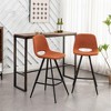 Roundhill Furniture Porth Fabric Kitchen 28.25 Barstools, Orange, Set of 2 - 2 of 4