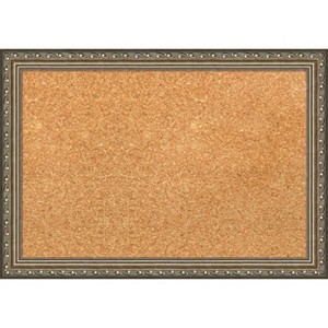 Amanti Art Parisian Silver Wood Framed Corkboard, Grey Cork - 1 of 4