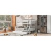 Okak Twin over Full Wood Bunk Bed with Twin Size Trundle Loft Bunk Bed with Stairway & Safety Guardrail for Kids Teens, Easy Assemble, White - 4 of 4