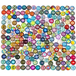 Bright Creations 200 Pack Glass Stone Dome Cabochon Round Mosaic Tiles for DIY Crafts, Jewelry Making and Ornaments