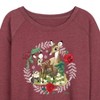 Women's - Disney - Christmas - Family In The Forest Lightweight French Terry Wide Neck Long Sleeve Shirt - 2 of 4