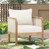 Christopher Knight Home Larci Modern Outdoor Acacia Wood Club Chair with Cushions, Beige/Teak - 2 of 4