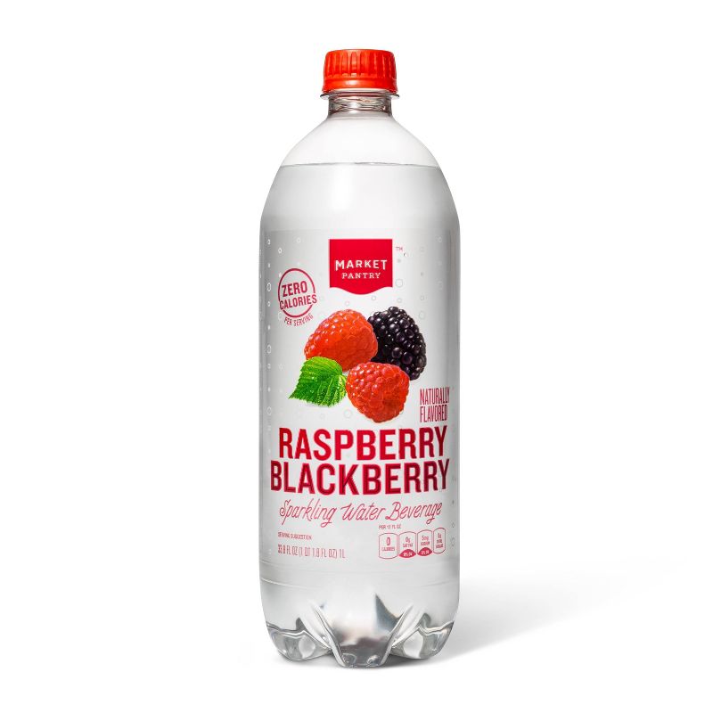 Raspberry Blackberry Sparkling Water - 33.8 fl oz Bottle - Market Pantry&#8482;, 1 of 6