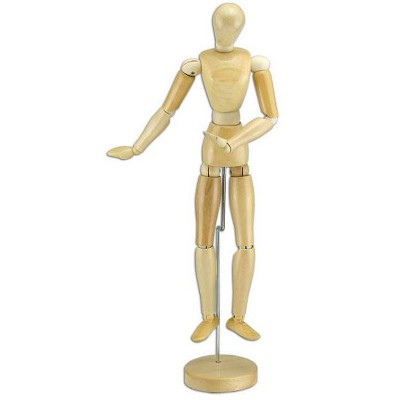 Creative Mark Wood Figure Manikins - Smooth, Sanded, Wood Figures For Teaching Perspective and Form - [Wax Finish | Female | 12"]