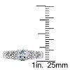 EVERLY JEWELRY | Sterling Silver 0.05 CT Diamond TW And 1/3 CT TGW Aquamarine Heart Ring - 3 of 4