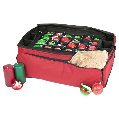 TreeKeeper Santa's Bags 3 Tray Ornament Storage with Side and Front Pockets