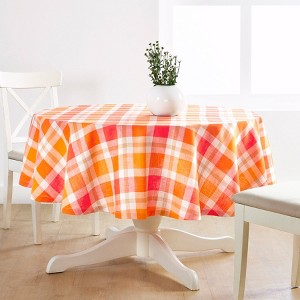 Solino Home Fall Buffalo Check Linen Round Tablecloth - 1 of 4