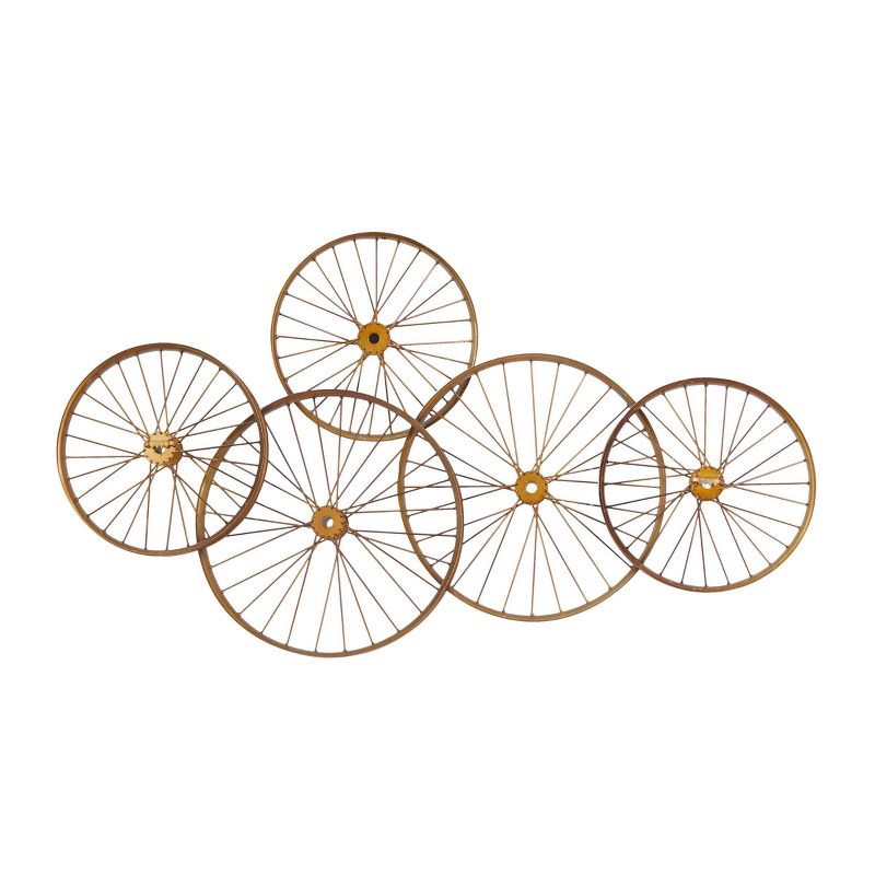 Metal Bike Wheels Wall Decor Copper - Olivia &#38; May, 3 of 7