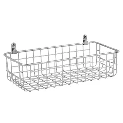 mDesign Metal Wall Mount Hanging Basket Bin for Home Storage, 6" Wide