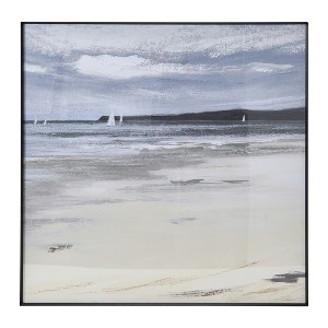 Storied Home 31.5" Square Coastal Landscape in Metal Frame - 1 of 4