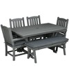 Outsunny Outdoor Dining Set, Patio Table and Chairs Set of 6, Conversation Furniture with Armrests, Loveseat Bench, Umbrella Hole, Cushions - 4 of 4