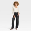 Women's High Waist Wide Leg Stretchy Knit Jeans with front and back pockets - A New Day™ Washed Black - 3 of 3