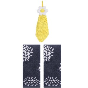 REGALWOVEN 3 Pcs Absorbent Soft Decorative Hand Towel for Bathroom - 1 of 4