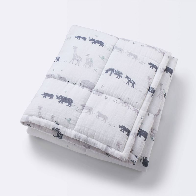 Muslin Quilt Two by Two Baby and Toddler Blanket - Animals - Cloud Island&#8482;, 1 of 6