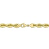 Black Bow Jewelry Men's 7mm 10k Yellow Gold Diamond Cut Solid Rope Chain Bracelet - 3 of 4