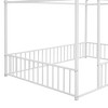 KTMBDW Twin/Full Montessori Bed Frame, Metal House Bed with Fence and Roof, Floor Bed for Boys Girls Bedroom - 4 of 4