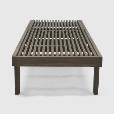 Gray Acacia Wood Adjustable Outdoor Chaise Lounge