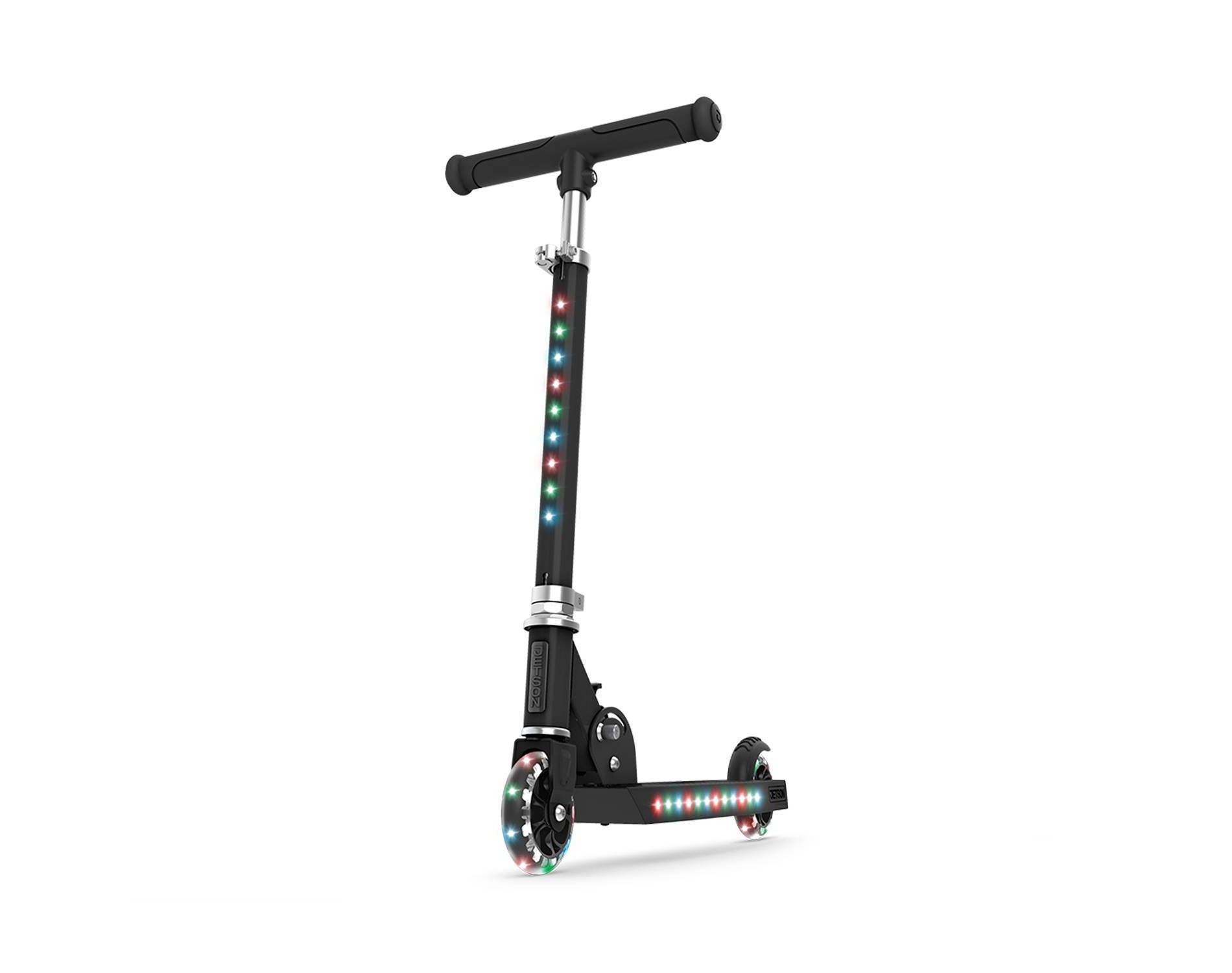 Jetson Jupiter 2.0 Kids' Kick Scooter with LED Lights - Black: Aluminum Frame, Adjustable Handlebar