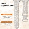 HTUTWOO Floral Engraved Apple Watch Band, Silicone Glossy Wildflower Strap 38/40/41/42/44/45/49mm for iWatch Series 10 9 8 7 6 5 4 3 2 1 SE Ultra - 2 of 4