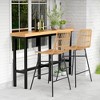 Costway Set of 2 Rattan Bar Stools Counter Height Dining Chairs with Metal Legs Natural - 4 of 4