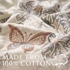 Boho Floral 100 Cotton Blanket, Taupe White Flower Butterfly, 60x80 Inch, Luxury Farmhouse Decor for Couch Bed - 3 of 4