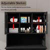 Two-Compartment Tilt-Out Dirty Laundry Basket Tall Bathroom Cabinet with 2 Adjustable Shelves-White - 4 of 4