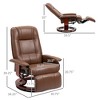 CIPACHO Faux Leather Manual Recliner Adjustable Swivel Lounge Chair with Footrest Armrest and Wrapped Wood Base for Living Room Brown - 2 of 4