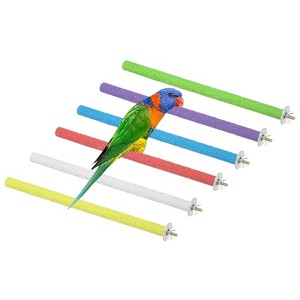 Unique Bargains Paw Grinding Bird Perch Stand Parrot Perch Stands 6 Pcs - 1 of 4