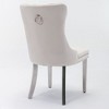 Kumasinova Set of 2 Tufted Solid Wood Dining Chair, Velvet Upholstered Kitchen Chair with Chrome Stainless Steel Plating Legs & Nailhead Trim - 2 of 4