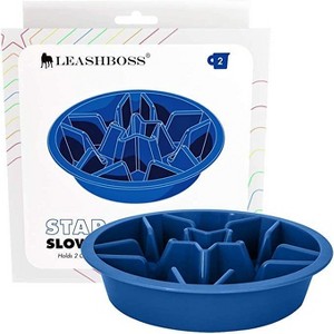 Leashboss Elevated Slow Feed Bowl - Blue - 2 Cup - 1 of 4