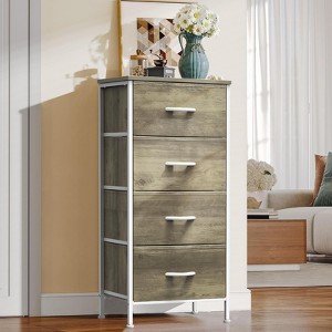 PAGED Dresser with 4 Fabric Drawers, Versatile Chest of Drawers, Modern Storage Cabinet with Wooden Top for Living Room, Bedroom - 1 of 4