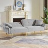 GDFStudio Rex Teddy Upholstered 80" Sleeper Sofa with Adjustable Armrest and Backrest - 2 of 4