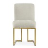 Set of 2 Mason Modern Dining Chairs With Gold Metal Sled Base Upholstered Fabric Dining Chairs-Maison Boucle - 3 of 4