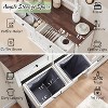 SinCiDo Double Tilt Laundry Basket Cabinet,Hidden Trash Can Cabinet Laundry Storage Basket,20 Gallon Farmhouse Trash Can Cabinet w/2 Drawers - 4 of 4