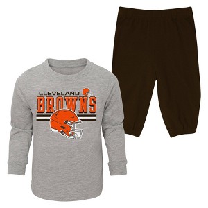 NFL Cleveland Browns Boys' 2pk Pant and Long Sleeve T-Shirt Set - 1 of 3
