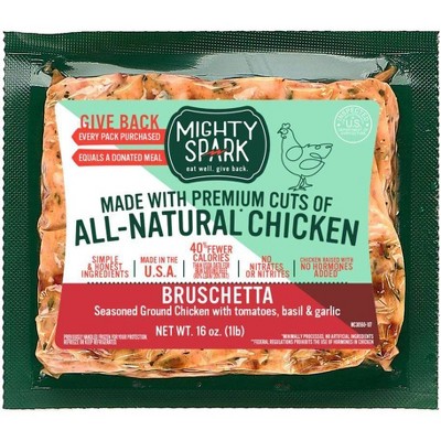 Mighty Spark Bruschetta Seasoned Ground Chicken - 16oz