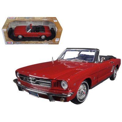 1964 1/2 Ford Mustang Convertible Red "Timeless Classics" Series 1/18 Diecast Model Car by Motormax