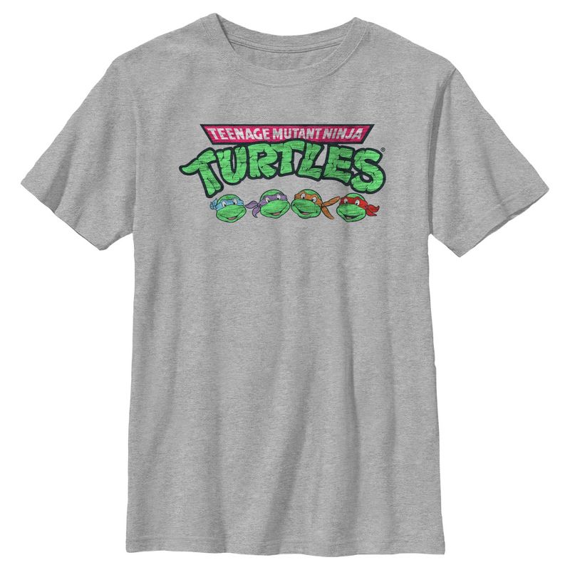 Boy's Teenage Mutant Ninja Turtles Distressed Character Lineup T-Shirt, 1 of 6