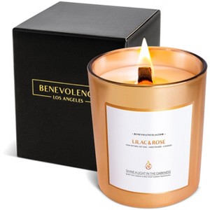 Benevolence LA Premium Scented Wood Wicked Candles In Gold Glass Jar - 1 of 4